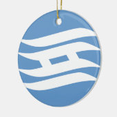 Vlag van de prefectuur Hyogo, Japan Keramisch Ornament (Links)