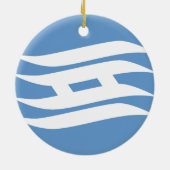 Vlag van de prefectuur Hyogo, Japan Keramisch Ornament (Achterkant)