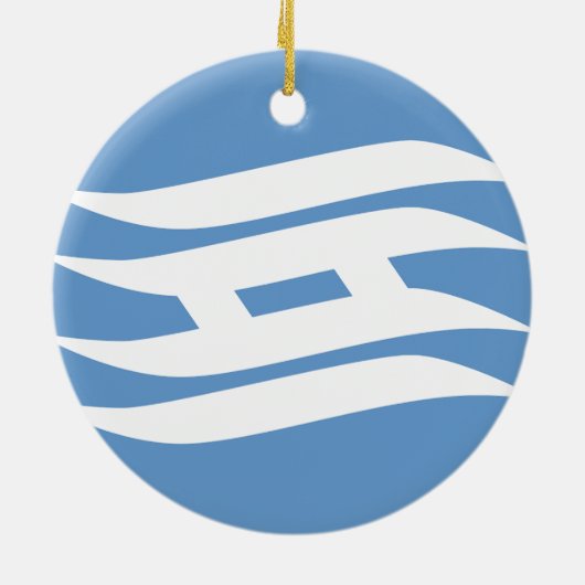 Vlag van de prefectuur Hyogo, Japan Keramisch Ornament (Achterkant)