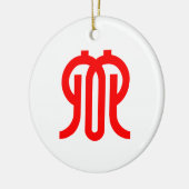 Vlag van de prefectuur Kanagawa, Japan Keramisch Ornament (Links)