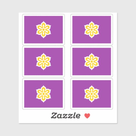 Vlag van de prefectuur Kyoto, Japan Sticker (Vel)