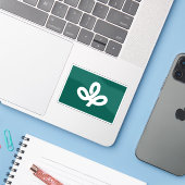 Vlag van de prefectuur Miyagi, Japan Sticker (Laptop met iPhone)