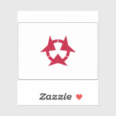 Vlag van de prefectuur Oita (Oita), Japan Sticker (Vel)