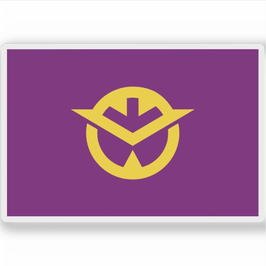 Vlag van de prefectuur Okayama, Japan Sticker (Voorkant)