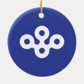 Vlag van de prefectuur Osaka, Japan Keramisch Ornament (Achterkant)