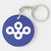 Vlag van de prefectuur Osaka, Japan Sleutelhanger (Achterkant)