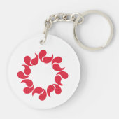 Vlag van de prefectuur Saitama, Japan Sleutelhanger (Achterkant)