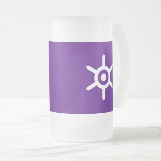 Vlag van de prefectuur Tokio, Japan Frosted Glass  Matglas Bierpul (Voorkant rechts)