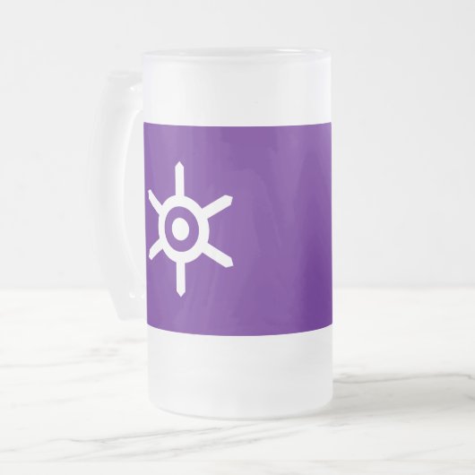 Vlag van de prefectuur Tokio, Japan Frosted Glass Matglas Bierpul (Voorkant links)