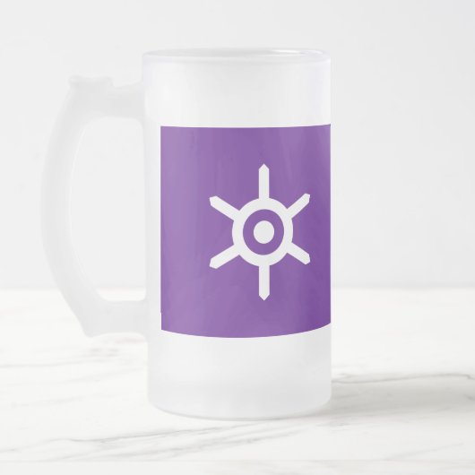Vlag van de prefectuur Tokio, Japan Frosted Glass  Matglas Bierpul (Links)
