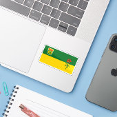 Vlag van de provincie Saskatchewan, Canada Sticker (Laptop met iPhone)