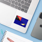 Vlag van de provincie West-Nieuw-Brittannië, Papoe Sticker (Laptop met iPhone)