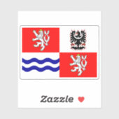 Vlag van de regio Midden-Bohemen, Tsjechië Sticker (Vel)