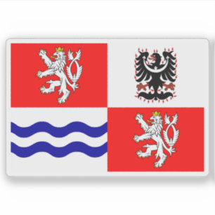 Vlag van de regio Midden-Bohemen, Tsjechië Sticker