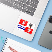 Vlag van de regio Midden-Bohemen, Tsjechië Sticker (Laptop met iPhone)