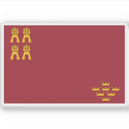 Vlag van de regio Murcia Sticker (Voorkant)
