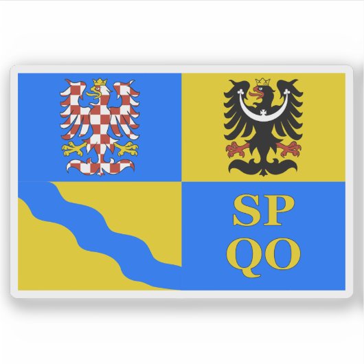 Vlag van de regio Olomouc, Tsjechië Sticker (Voorkant)