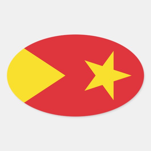 Vlag van de regio Tigray Ovale Sticker (Voorkant)