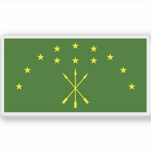 Vlag van de Republiek Adygea Sticker (Voorkant)