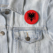 Vlag van de Republiek Albanië Ronde Button 5,7 Cm (In situ)