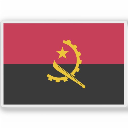 Vlag van de Republiek Angola Sticker (Voorkant)