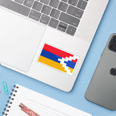 Vlag van de Republiek Artsakh Sticker (Laptop met iPhone)