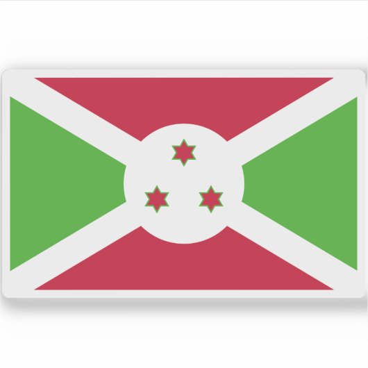 Vlag van de Republiek Burundi Sticker (Voorkant)