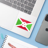 Vlag van de Republiek Burundi Sticker (Laptop met iPhone)