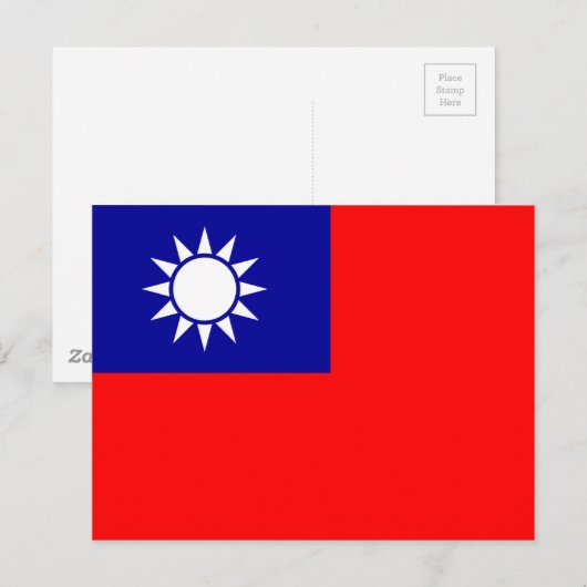 Vlag van de Republiek China (Taiwan) - 中 華 國 國 旗 Briefkaart (Voorkant / Achterkant)