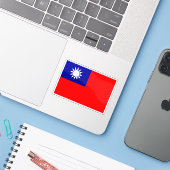Vlag van de Republiek China (Taiwan) Sticker (Laptop met iPhone)