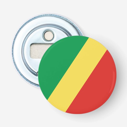 Vlag van de Republiek Congo Button Flesopener (Voorkant)
