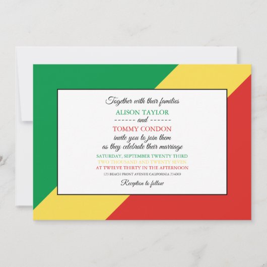 Vlag van de Republiek Congo, Congolese bruiloft Kaart (Voorkant)