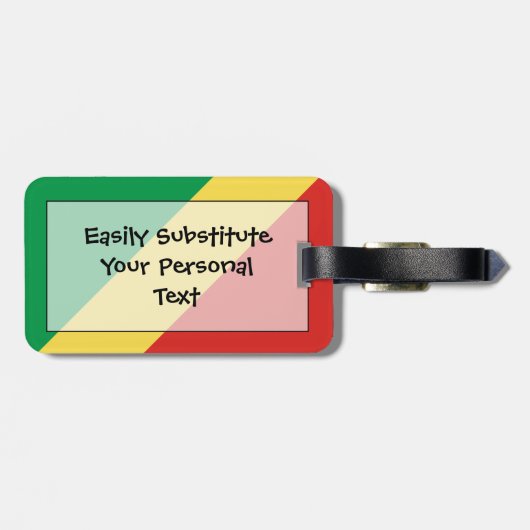 Vlag van de Republiek Congo (Easy ID Personal) Bagagelabel (Achterkant horizontaal)