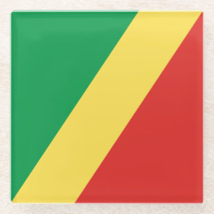 Vlag van de Republiek Congo Glazen Onderzetter