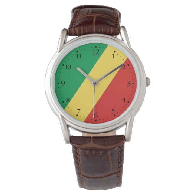 Vlag van de Republiek Congo Horloge (Voorkant)