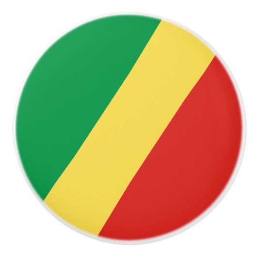 Vlag van de Republiek Congo Keramische Knop (Voorkant)