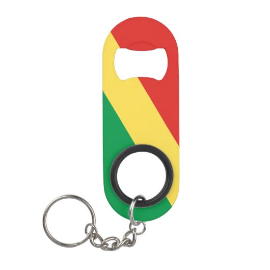 Vlag van de Republiek Congo Mini Flessenopener (Voorkant)