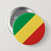 Vlag van de Republiek Congo Ronde Button 7,6 Cm (Voorkant /achterkant)