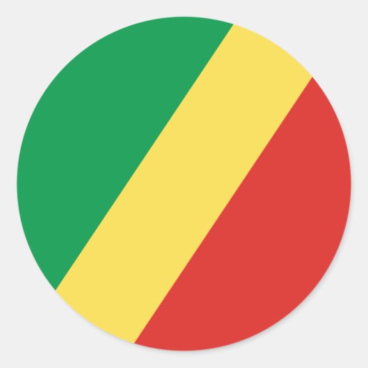 Vlag van de Republiek Congo Ronde Sticker (Voorkant)