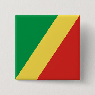 Vlag van de Republiek Congo Vierkante Button 5,1 Cm