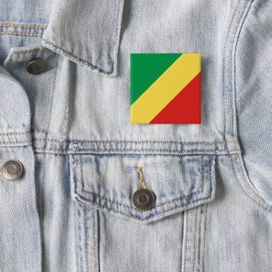 Vlag van de Republiek Congo Vierkante Button 5,1 Cm (In situ)