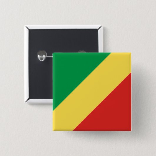 Vlag van de Republiek Congo Vierkante Button 5,1 Cm (Voorkant /achterkant)