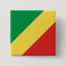 Vlag van de Republiek Congo Vierkante Button 5,1 Cm