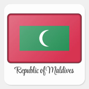 Vlag van de Republiek der Maldiven Vierkante Sticker