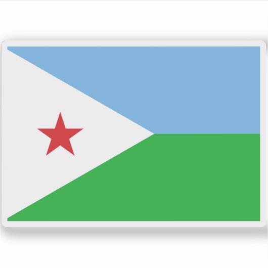 Vlag van de Republiek Djibouti Sticker (Voorkant)