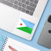 Vlag van de Republiek Djibouti Sticker (Laptop met iPhone)