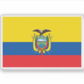 Vlag van de Republiek Ecuador Sticker (Voorkant)