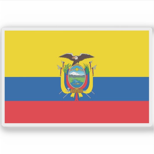 Vlag van de Republiek Ecuador Sticker (Voorkant)