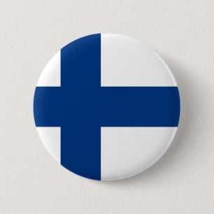 Vlag van de Republiek Finland Ronde Button 5,7 Cm