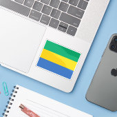 Vlag van de Republiek Gabon Sticker (Laptop met iPhone)